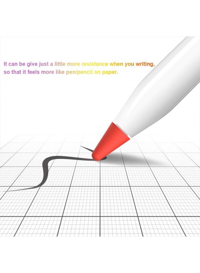 JanCalm Designed for Apple Pencil Tips Cover,(10 Colors) Premium Silicone Slim Lightweight Thin Protective Case Noiseless Drawing for Apple Pencil 1st Gen/Pencil (2nd Generation) (10 Pcs,Box Pack) - Image 5
