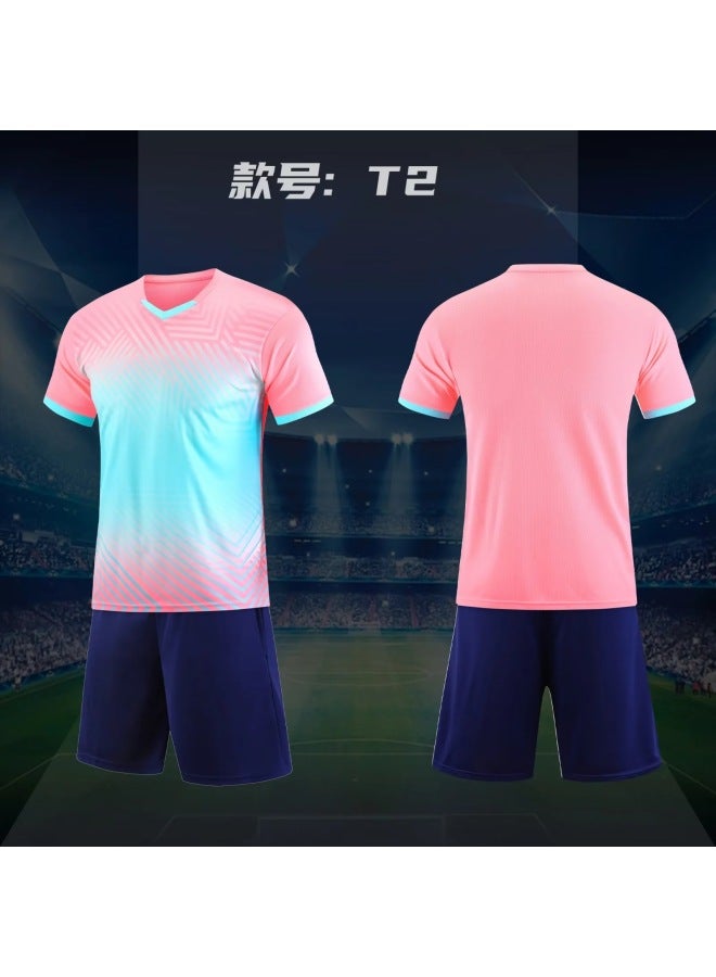 Adult Children's Short-sleeved Jersey Primary And Secondary School Students' Football Sportswear Club Training Camp Team Against Suit