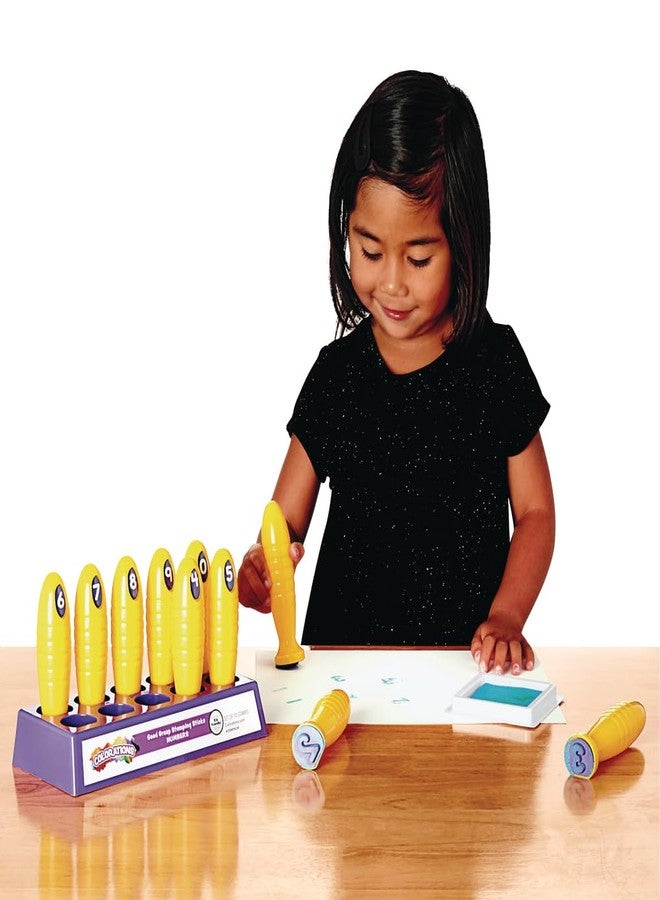 Colorations Good Grasp Stamping Sticks Pack of 10 Numbers 0-9 Classroom Supplies (1 1/4" x 5 1/8") - Image 5