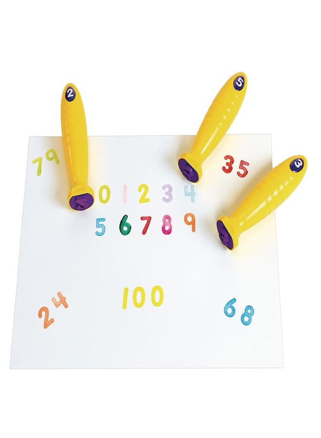 Colorations Good Grasp Stamping Sticks Pack of 10 Numbers 0-9 Classroom Supplies (1 1/4" x 5 1/8") - Image 4