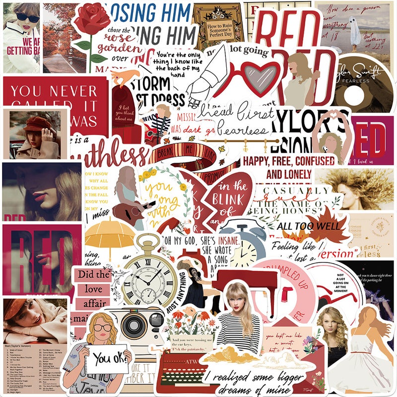 Generic 50pcs Taylor Swift Album Stickers, Waterproof DIY Luggage Guitar Notebook FE161 