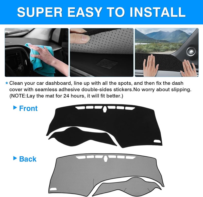 Autorder Advanced minimal build Dashboard Cover Mat for Honda Civic 2012-2015 Accessories Dash Cover Upgrade Velvet Dash Mat Sunshade Glare UV Rays Protector Minimal design - Image 5