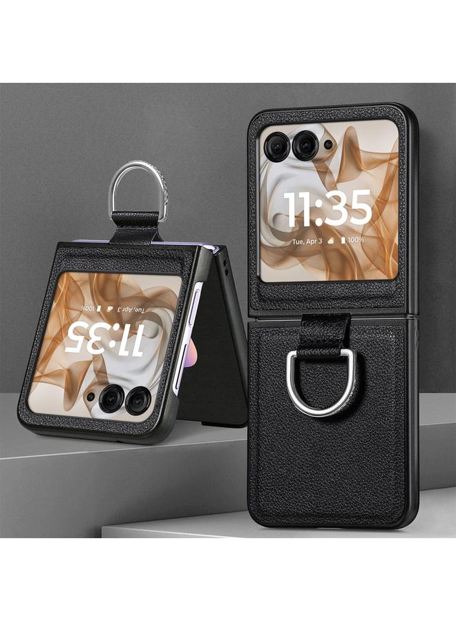 S-TOP Case For Motorola Razr 50 Ultra Litchi Texture Leather Ring Fold Phone Case - Image 2
