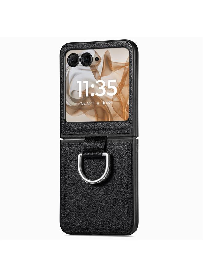 S-TOP Case For Motorola Razr 50 Ultra Litchi Texture Leather Ring Fold Phone Case - Image 1