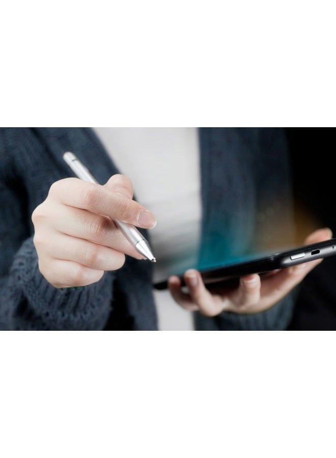 BoxWave Stylus Pen Compatible with Huawei MateBook X Pro - AccuPoint Active Stylus, Electronic Stylus with Ultra Fine Tip for Huawei MateBook X Pro - Metallic Silver - Image 4