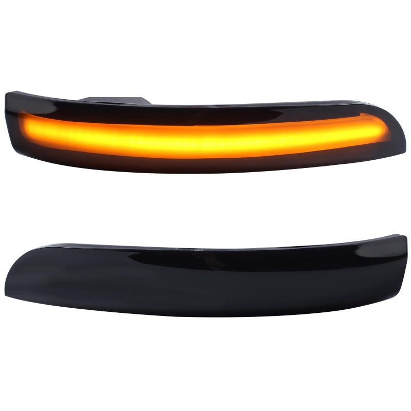 أضواء إشارة الانعطاف LED للمرايا الجانبية من دويلبنت لسيارات فورد فوكس ST RS من 2012 إلى 2018 ولسيارات فورد كوجا إيسكيب إيكوسبورت من 2013 إلى 2018 ولسيارات فورد CMax من 2013 إلى 2017 مع عدسة تغطية دخانية