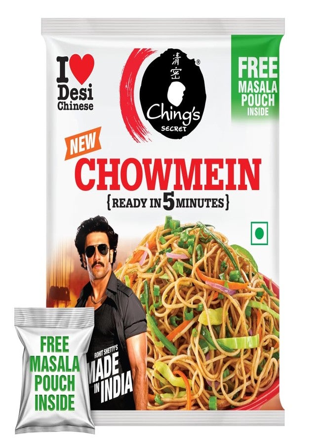 Ching's Ching’s Just Soak Chowmein with Free Masala Pouch | Ready in 5 Minutes | Non-Sticky Chowmein Noodles | 140 gm - Image 1