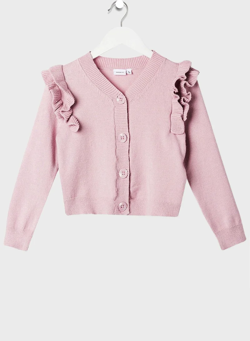 NAME IT Kids Ruffled Shoulder Sweater