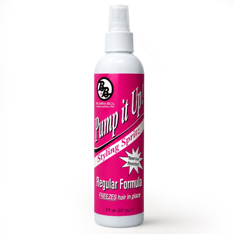 Bronner Bros Pump It Up Styling Spritz Regular FastDrying Hair Spray with Silk Amino Acids Vitamin B5 to Enrich Protect No BuildUp Hairspray for Shaping Finishing All Hairstyles 8 fl oz - Image 3