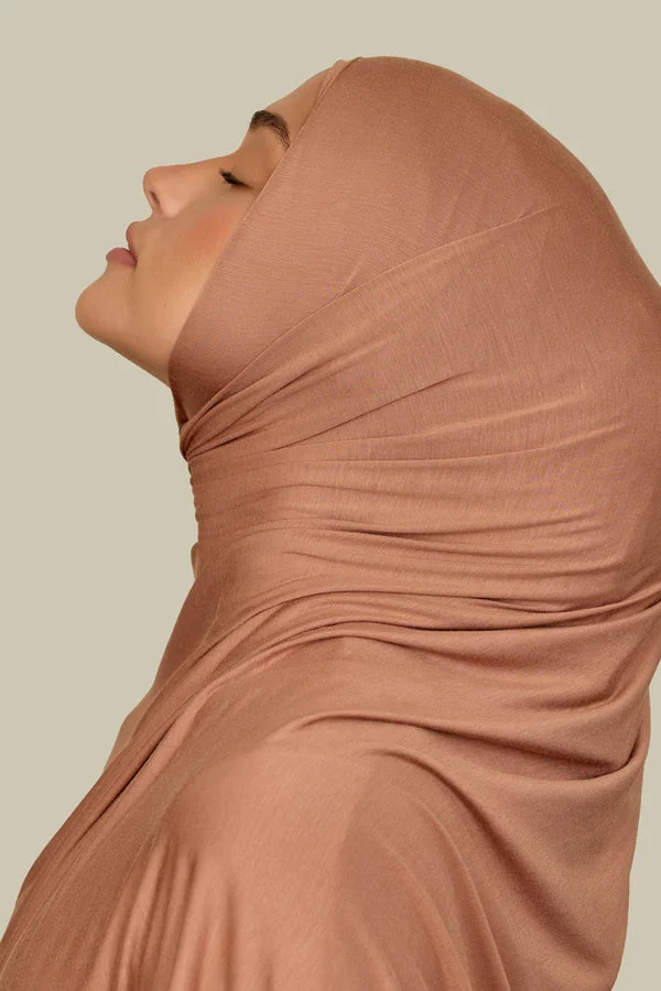 سيلكروز حجاب جيرسي بامبو بلون وردي خافت عادي