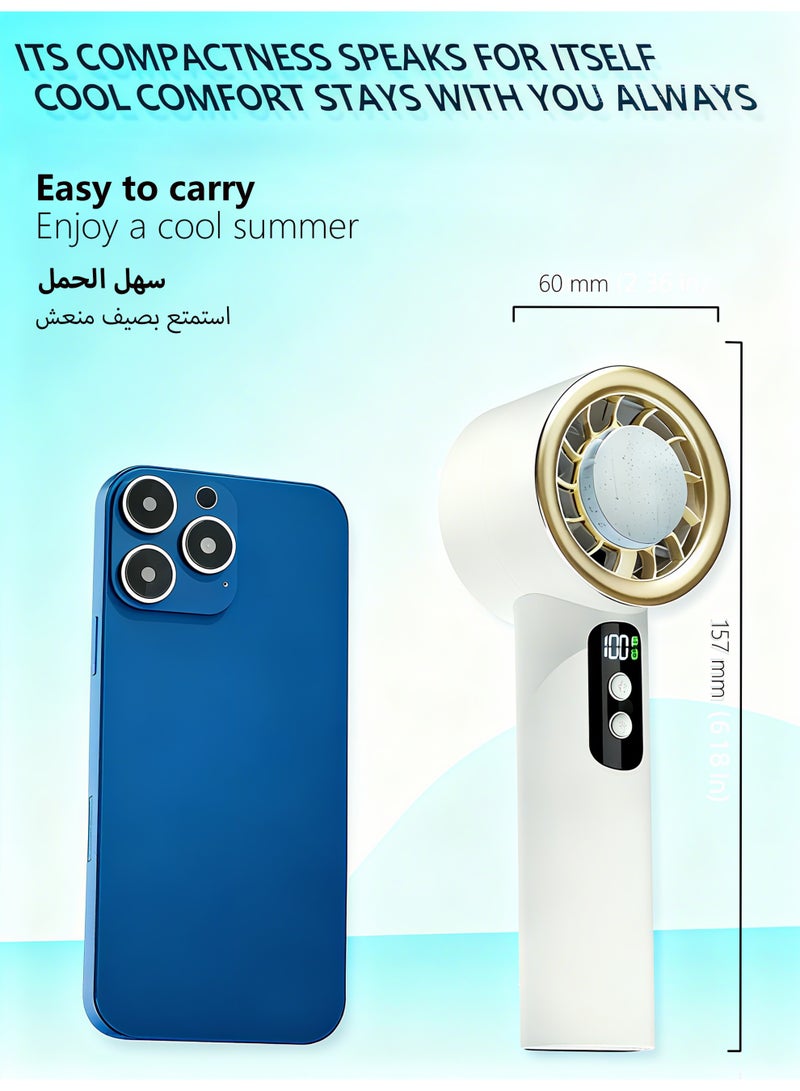 Interstella Portable USB Rechargeable Handheld Fan – 5-Speed Turbo Airflow, Quiet Motor, Mini Personal Cooling Fan for Home, Office, Travel & Outdoor – Yellow - Image 5