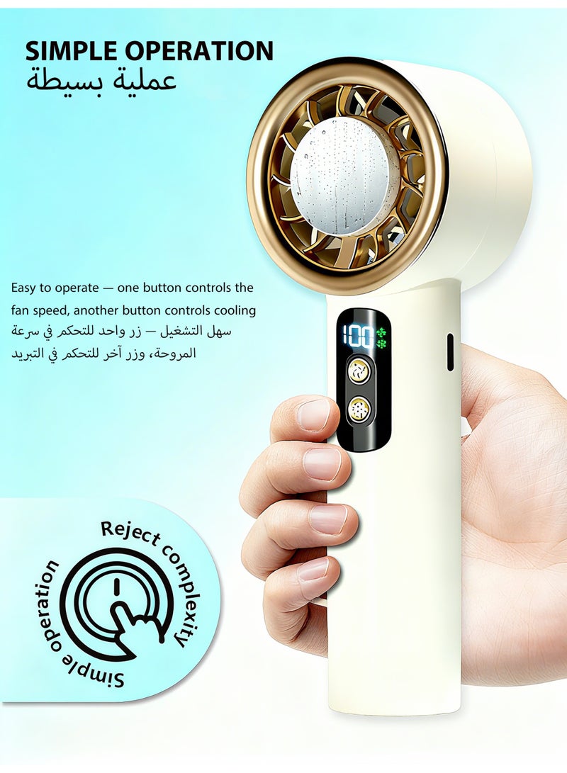 Interstella Portable USB Rechargeable Handheld Fan – 5-Speed Turbo Airflow, Quiet Motor, Mini Personal Cooling Fan for Home, Office, Travel & Outdoor – Yellow - Image 3