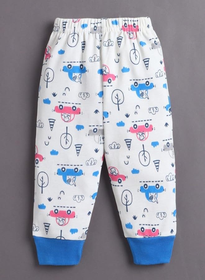 BUMZEE Baby Boys Cotton Round Neck Full Sleeves Graphic Print Jabla & Pyjama Set Off White & Blue - 6-9 Months (Peb11228D-owt) - Image 4