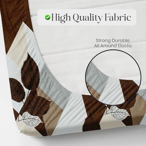 Fresh From Loom Printed King Size Bedsheet All Side Elastic | Premium Winter Soft Fur Bed Sheet with 2 Pillow Cover | Woollen Feel Bedsheet for King Size Bed - Size (78x72x8 Inch) - Image 4