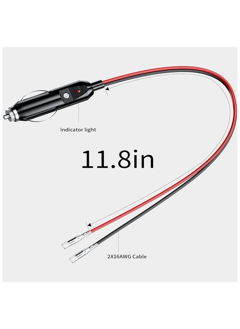 Generic Cigarette Lighter Plug 2 Pcs 12 Volt Cigarette Lighter Plug with Fuse and LED Lights Replacement Cigarette Lighter Male Plug Adapter with Leads Cigarette Lighter Plug for Cars Motorcycles  - Image 5