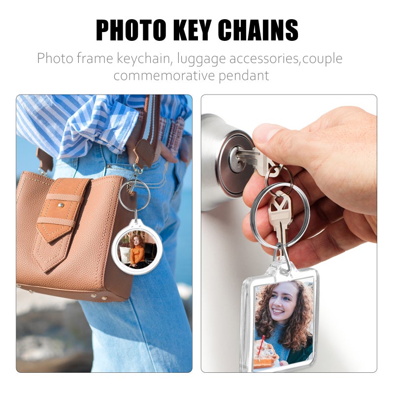 25pcs Transparent Blank Insert Photo Picture Frame Keyring Keychain DIY - Image 2