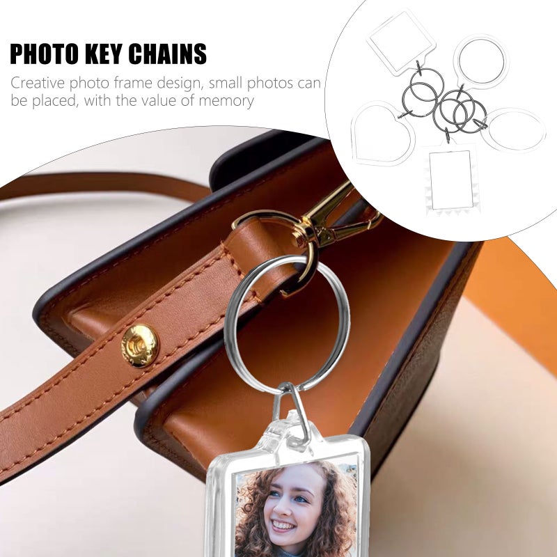 25pcs Transparent Blank Insert Photo Picture Frame Keyring Keychain DIY - Image 5