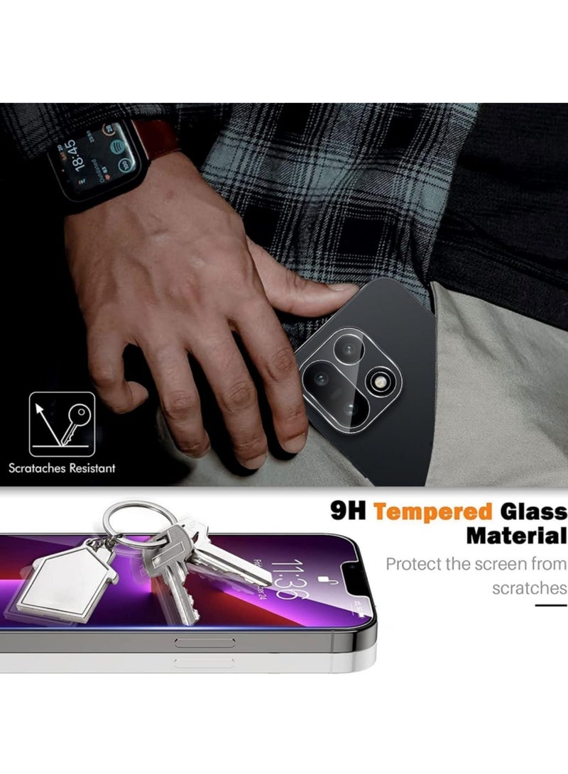 أداندو [2+2] واقي شاشة زجاجي مقوى متوافق مع OnePlus 15 5G + واقي عدسة الكاميرا، مقاوم للخدوش، خالٍ من الفقاعات، شفاف عالي الوضوح، صلابة 9H - Image 5