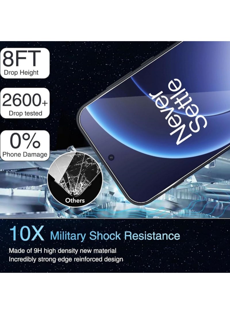 أداندو [2+2] واقي شاشة زجاجي مقوى متوافق مع OnePlus 15 5G + واقي عدسة الكاميرا، مقاوم للخدوش، خالٍ من الفقاعات، شفاف عالي الوضوح، صلابة 9H - Image 2