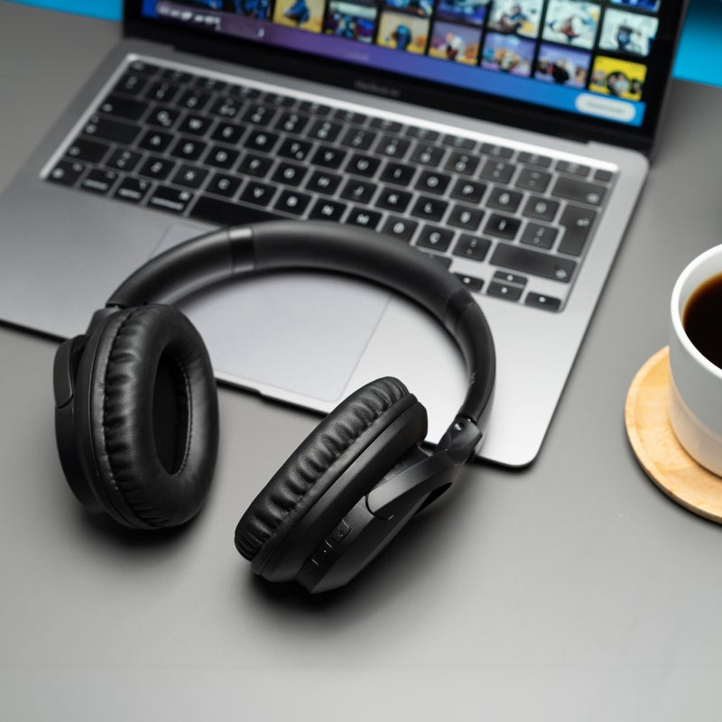 Bluetooth Wireless Over-Ear Headphones, 18H Playtime, Fast Charging, Noise Cancellation, Foldable Design, 3.5mm Audio Jack, Hands-Free Mic  Voice Assistant - Image 5