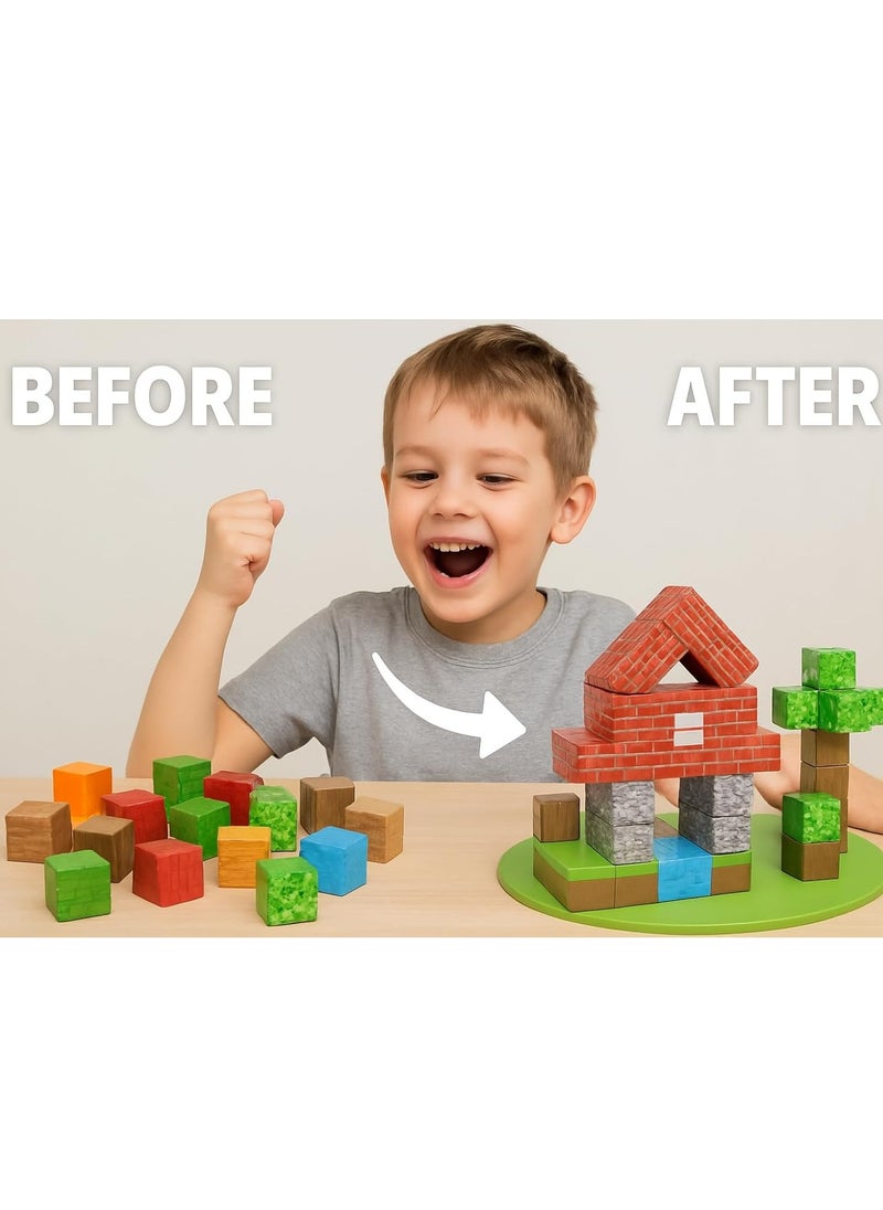 Paka Rabbit Magnetic Building Blocks | 100 Pieces Magnetic Building Blocks Game, Construction Toys for Boys and Girls Ages 3-4, 5 6 7 8 9 10, STEM Montessori Stacking Toy, Sensory Tile Building Toddler Birthday  - Image 5