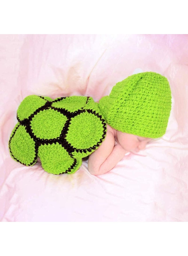 SYOSI Excefore Newborn Baby Photo Prop, Boy Girl Clothes Knitted Crochet Photography Prop Cute Handmade Turtle Costume Unisex Set Newborn Crochet Photoshoot Outfits Accessory for Baby Boys Girls 0-6 Months - Image 4