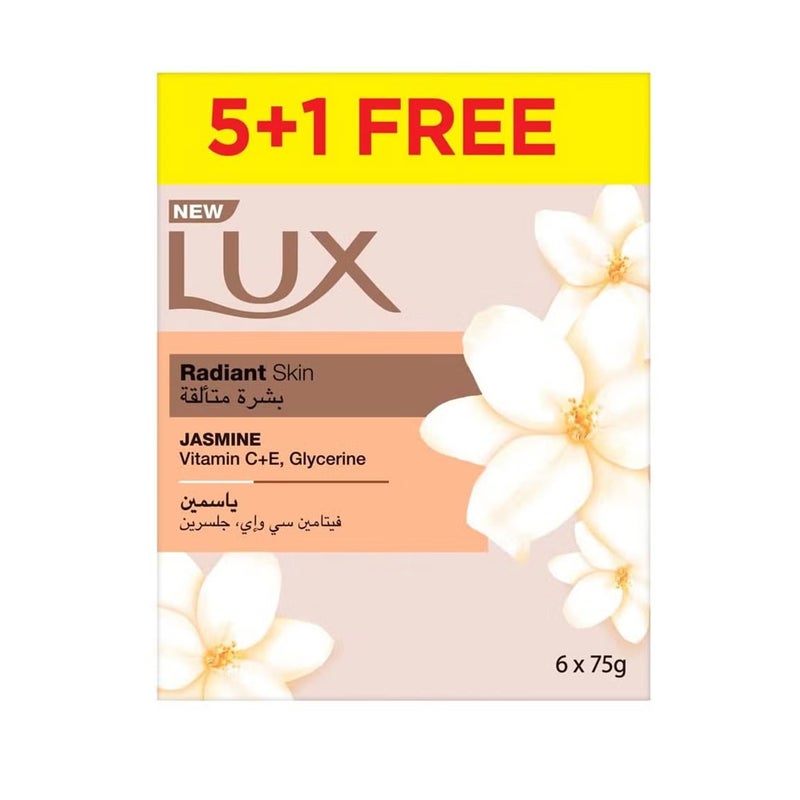 Lux Jasmine Bar Soap, 6 Pack for Radiant Skin