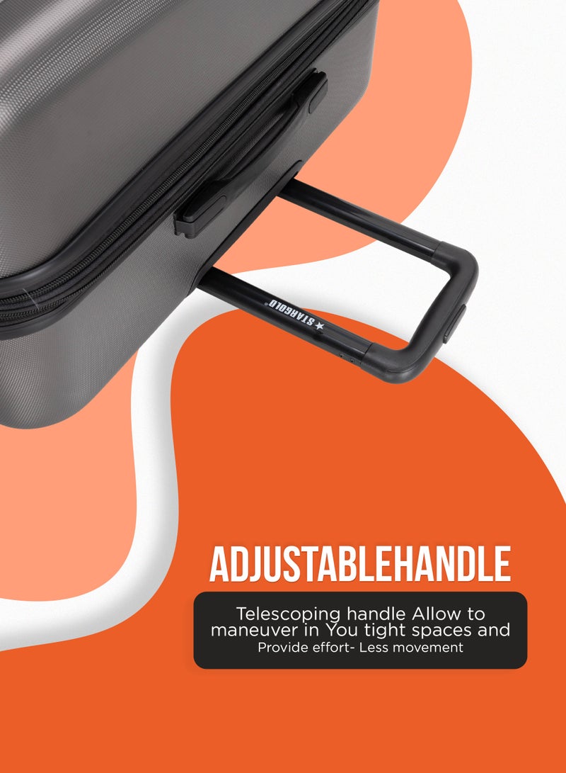 ستارجولد 4 عبوات من عربة أمتعة مقفلة ذات رقم دوار للجانب الصلب - Image 2