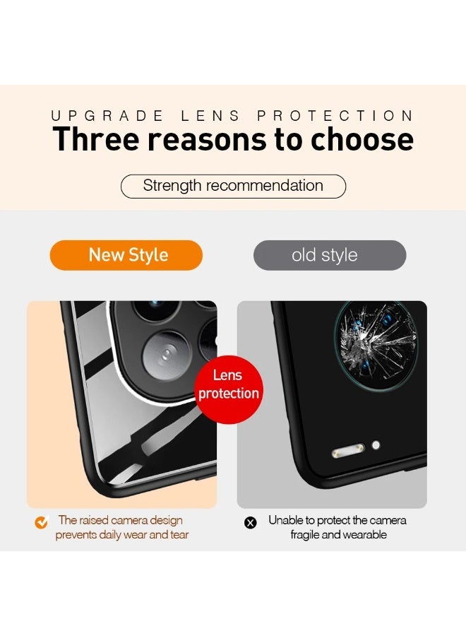 جراب متوافق مع هاتف Xiaomi Redmi Note 14 Pro 5G، غطاء فاخر من الجلد والزجاج مع حامل مغناطيسي للسيارة، غطاء هاتف بإطار ناعم من السيليكون - أخضر - Image 2