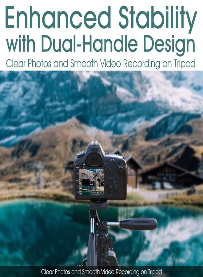 UBeesize 74" Camera Tripod with Phone Holder and Remote, Heavy Duty Tripod Stand with Portable Bag for Phone and Camera, Compatible with DSLR Cameras, Cell Phones, Spotting Scopes and Binoculars - Image 3