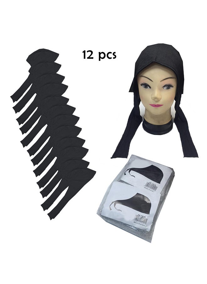 SD - Solid Pattern Bonnet Cap 12 Pcs - Image 1