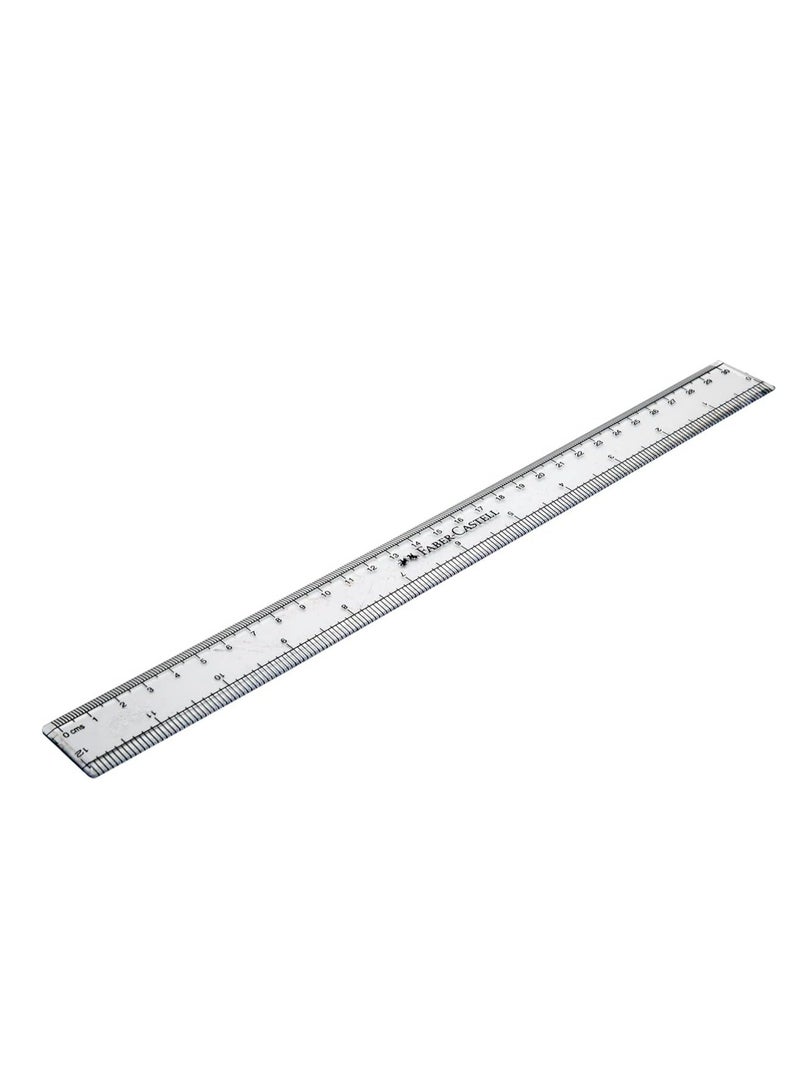FABER-CASTELL Plastic Slim Clear Ruler 30cm Length - Image 2