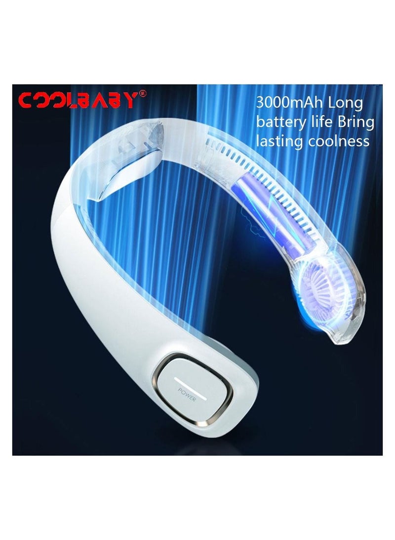 Cool Baby COOLBABY Refrigeration Neck Fan Student Outdoor Portable Fan,Bladeless Turbine Air Conditioning Fan - Image 4