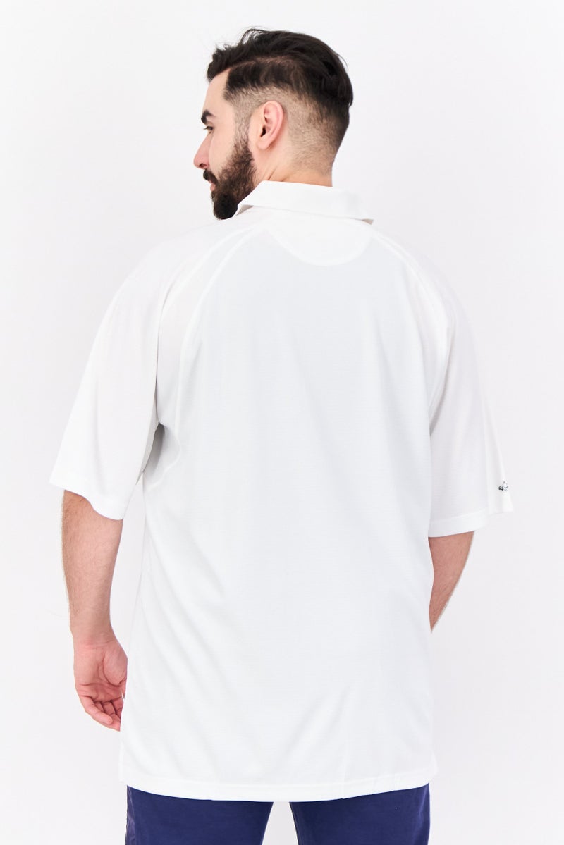 Greg Norman Men Sportswear Fit Solid Short Sleeves Outdoor Polo, White - Image 3