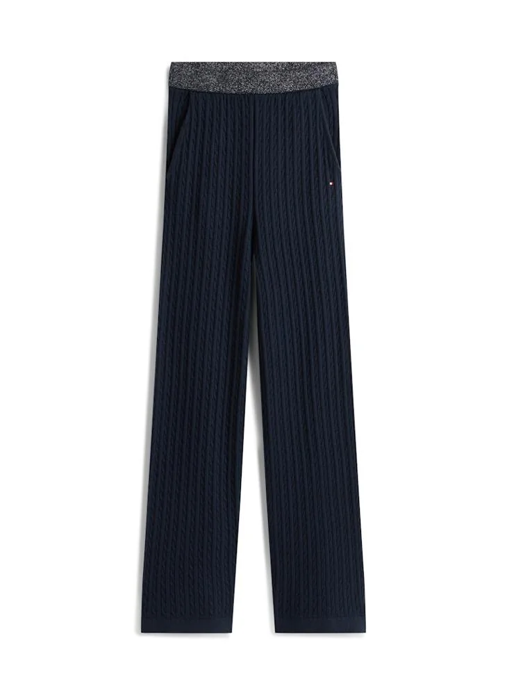 Tommy Hilfiger Dark Night Navy Youth Mini Cable Sweater Pant for Women | Best Price UAE