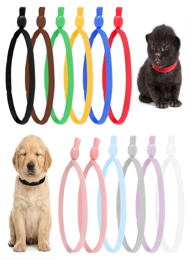 Molain 60 Pcs Puppy Collars for Litter, 12 Colors Newborn Puppy ID Collars, Whelping Collar for Puppies 4 Inch Adjustable Collar for Puppies - Image 1