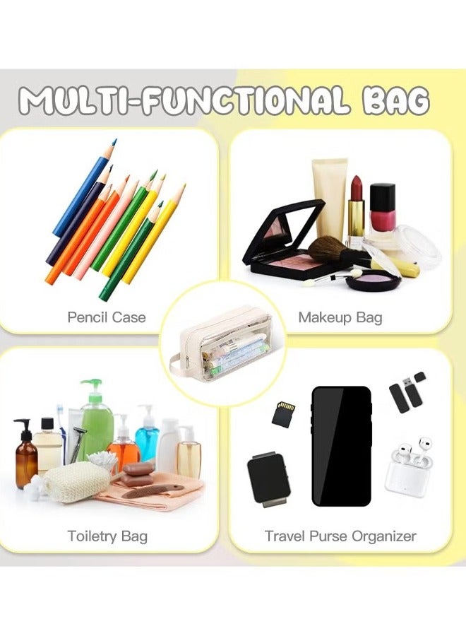 روكاوات مقلمة ذات سعة كبيرة، حقيبة أقلام رصاص شفافة متعددة الوظائف بسحاب، حقيبة قرطاسية بسيطة، مقلمة جميلة مناسبة للمراهقين في المدارس والبنات والأولاد والمكاتب والبالغين - Image 4