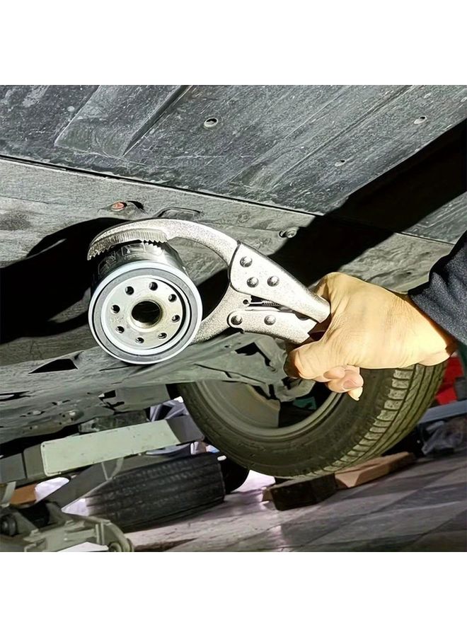 Silvery Adjustable Oil Filter Wrench Multi Function Car Engine Repair Tool - Image 4