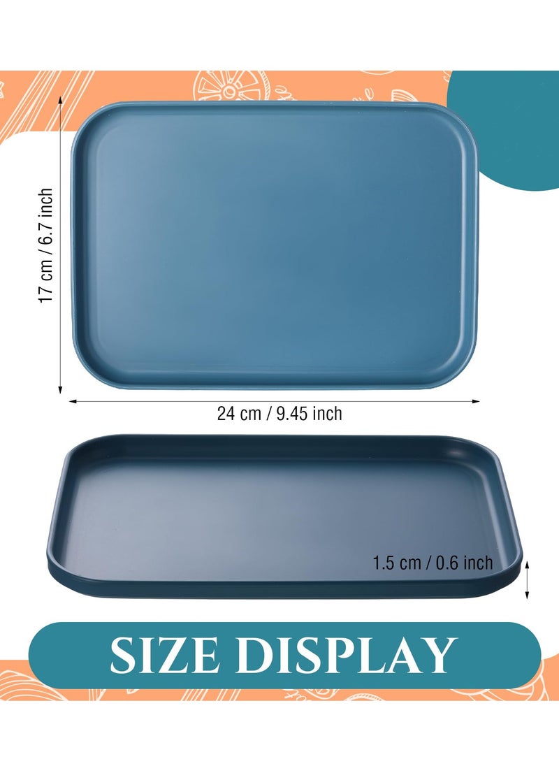 Daytoyz - Dark Blue Plastic Serving Platters and Trays, Serving Dishes for Entertaining, Rectangular Platters for Serving Food, Appetizer Serving Trays for Snacks, Charcuterie, Chips, Candy, Fruit, Sushi - Image 1