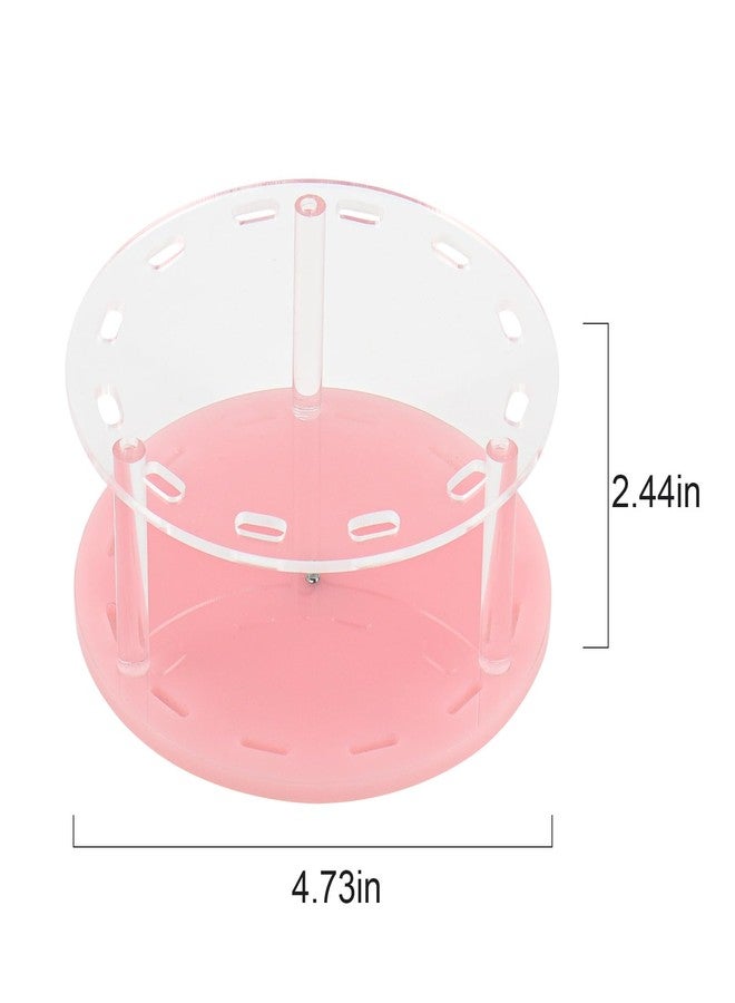Mekupeu 12 Holes Acrylic Rotatable Tweezers Holder Eyelash Makeup Grafting Tweezer Display Stand Extensions Organizer (Pink) - Image 2