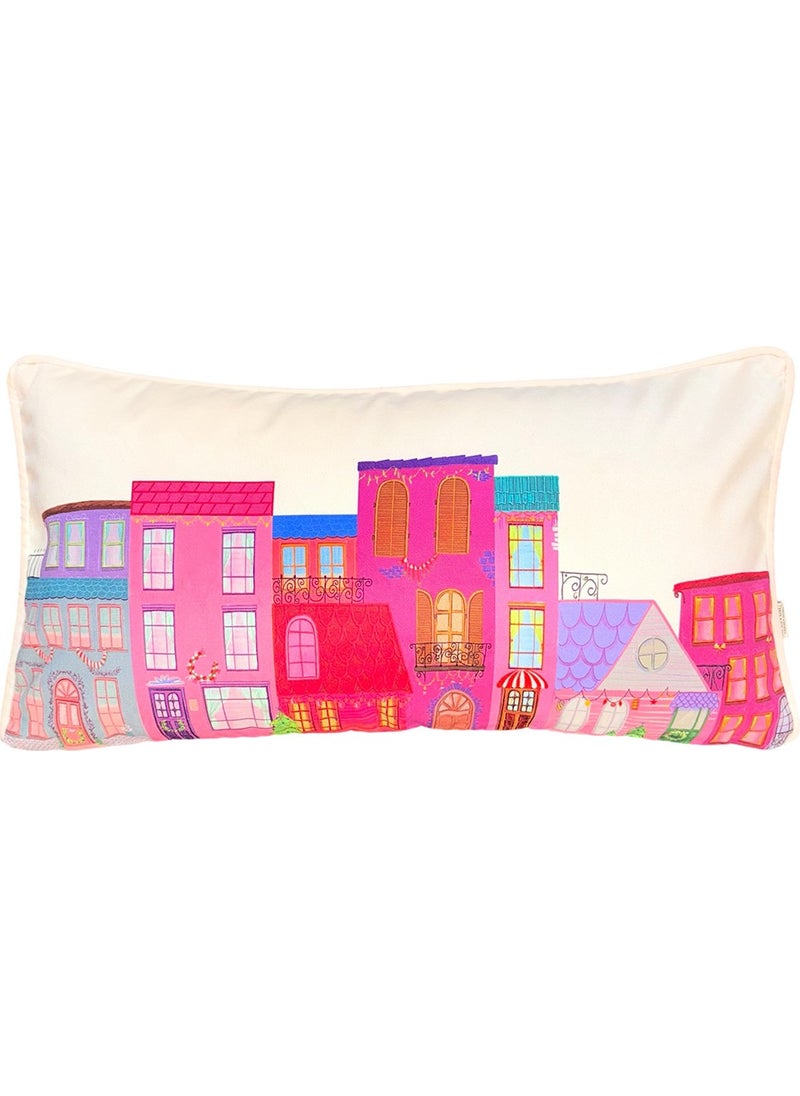 Ge Living New Year Themed Cream Velvet Cushion Cover 30 x 55 cm  - Image 1