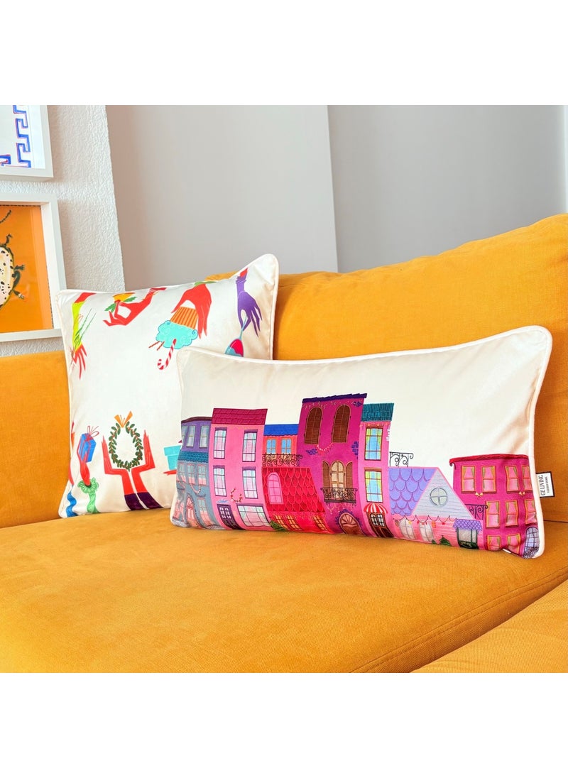 Ge Living New Year Themed Cream Velvet Cushion Cover 30 x 55 cm  - Image 4