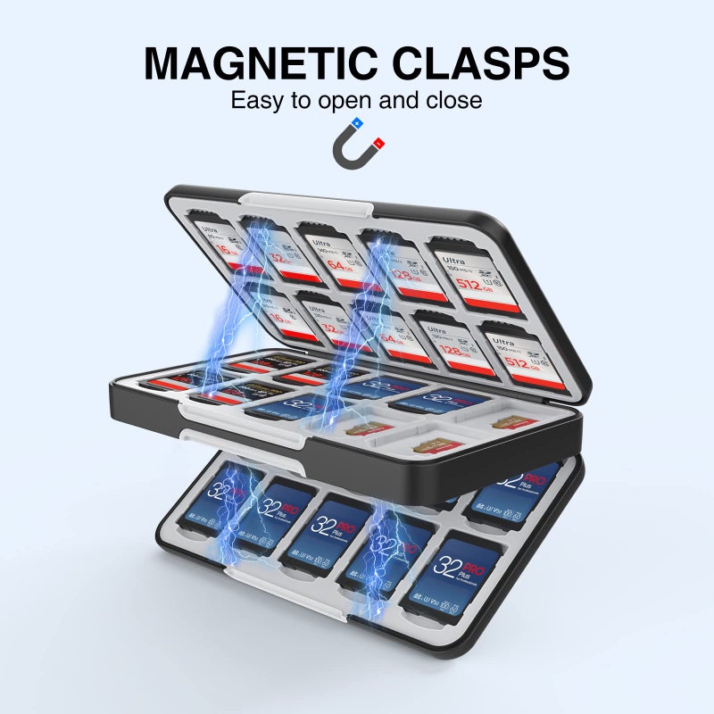 HEIYING SD Card Holder for Memory SD and TF Cards, Portable SDXC SDHC Memory Card Holder Case Compatible with 40 SDXC SDHC and 40 TF Cards Slots - Image 5
