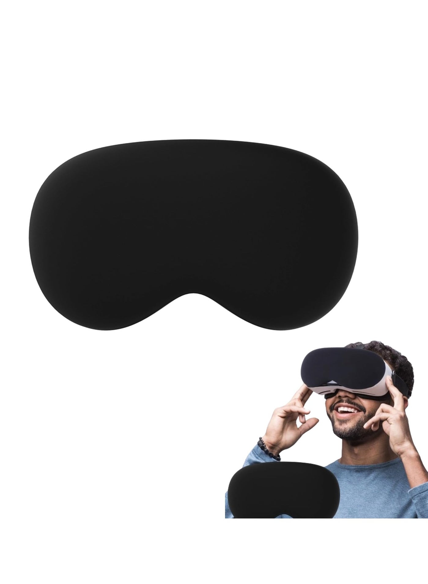 Designed for Vision Pro Case Soft Silicone Shockproof Screen Protective Cover for Vision Pro VR Glasses Anti-Scratch VR Helmet Protective Cover for Apple Vision Pro VR Glasses (Black)