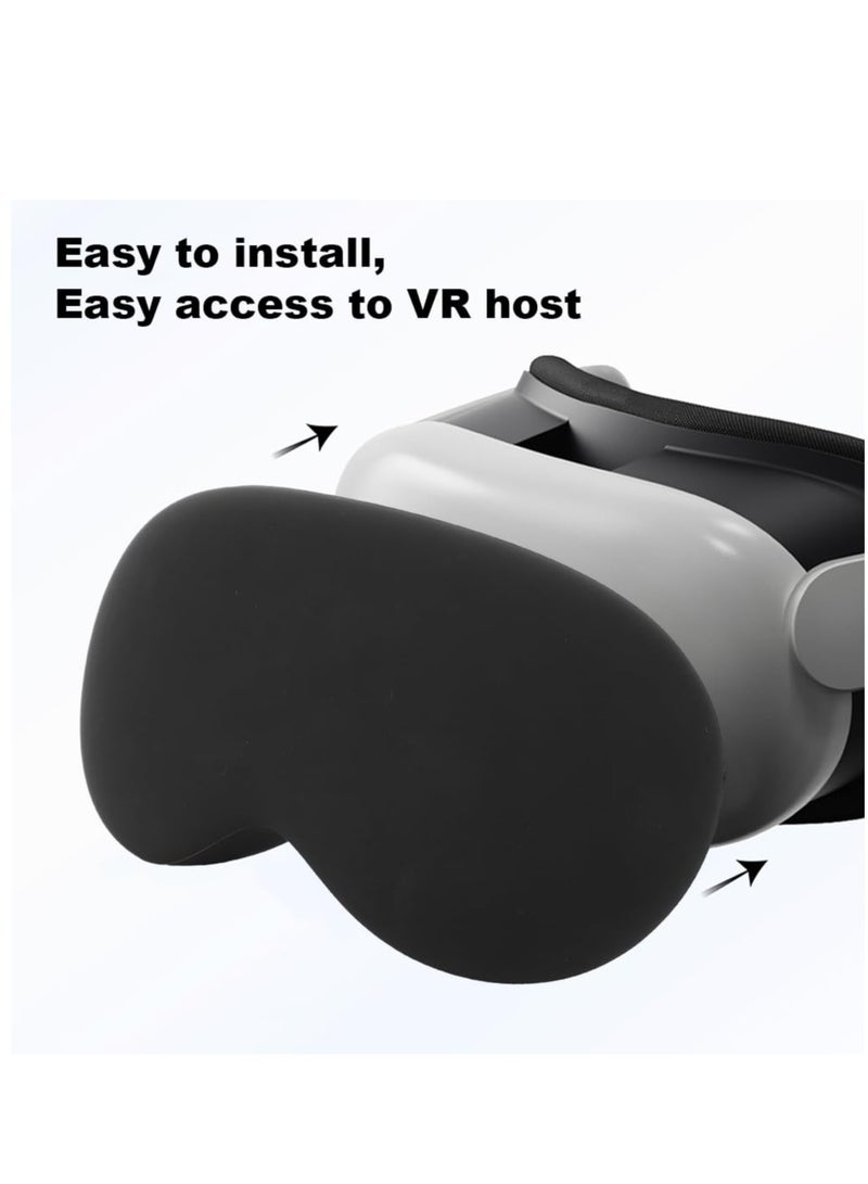 Designed for Vision Pro Case Soft Silicone Shockproof Screen Protective Cover for Vision Pro VR Glasses Anti-Scratch VR Helmet Protective Cover for Apple Vision Pro VR Glasses (Black) - Image 3