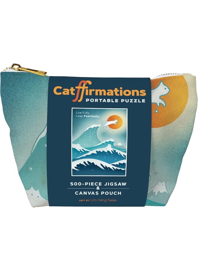 Chronicle Books Catffirmations Portable Puzzle: 500-Piece Jigsaw & Canvas Pouch  - Image 5