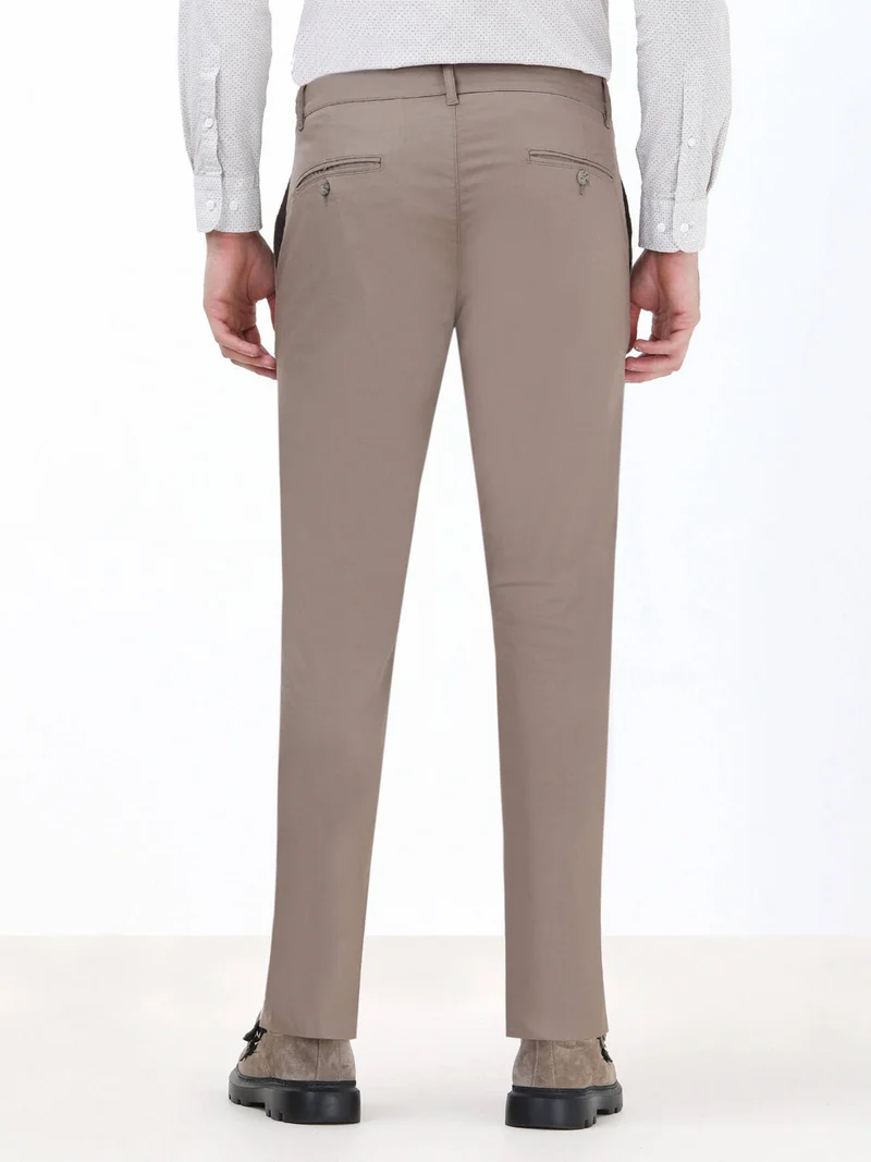 كيب Mink Plain Woven Slim Fit Casual Cotton Blend Trousers