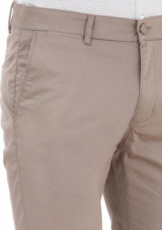 كيب Mink Plain Woven Slim Fit Casual Cotton Blend Trousers