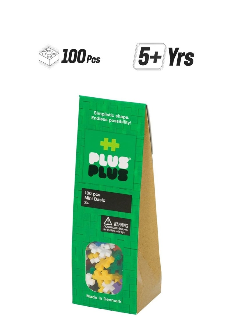 Plus-Plus PLUS PLUS - Construction Building Toy, Open Play Set - 100 Piece - Basic Color Mix - Image 1