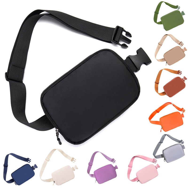 WITROMAN Belt Bag for Women, Black, Large, Everywhere Belt Bag Fanny Pack Crossbody Bags, Waist Packs with 3 Pockets - Image 1